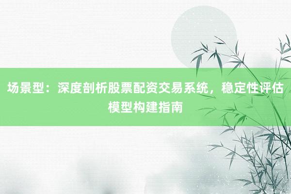 场景型：深度剖析股票配资交易系统，稳定性评估模型构建指南