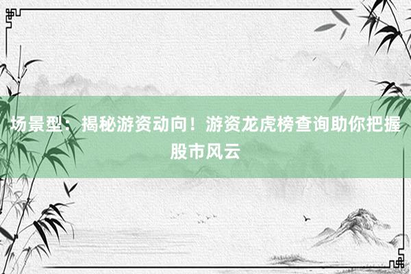 场景型：揭秘游资动向！游资龙虎榜查询助你把握股市风云