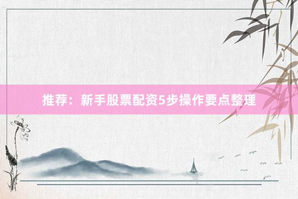 推荐：新手股票配资5步操作要点整理