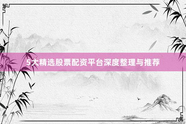 5大精选股票配资平台深度整理与推荐