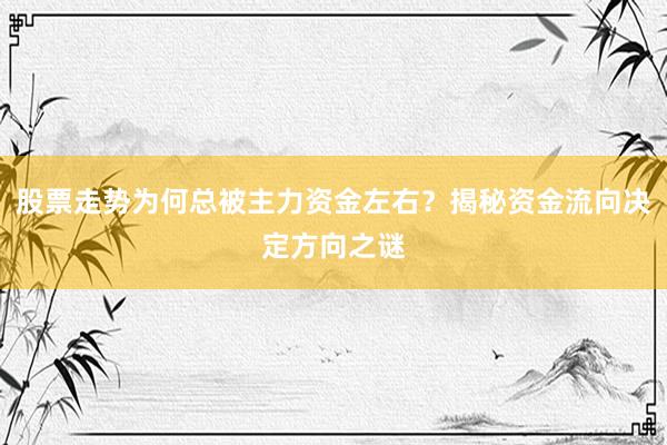 股票走势为何总被主力资金左右?揭秘资金流向决定方向之谜