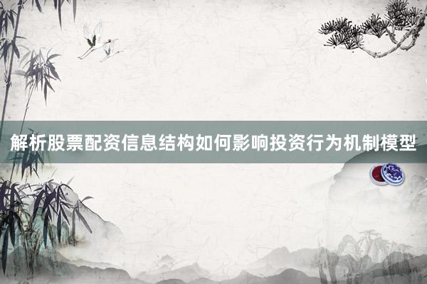 解析股票配资信息结构如何影响投资行为机制模型